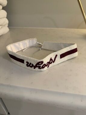 Texas A&M Beaded 'whoop' White and Maroon Hat Band